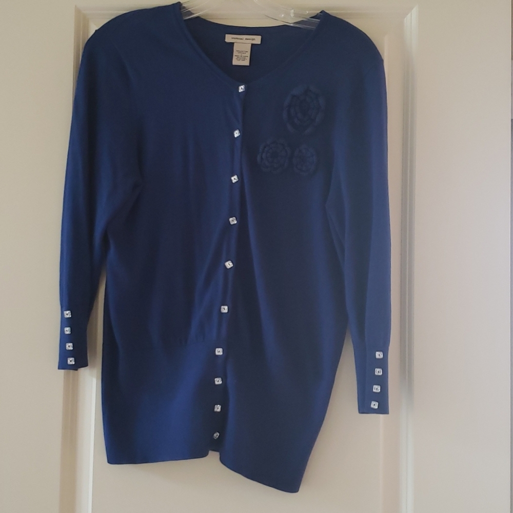 Blue Cardigan with Embellishments